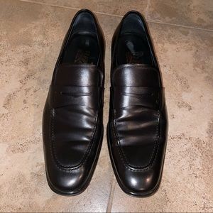 Men’s Salvatore Ferragamo Black Leather Shoe Loafers sz 10D
